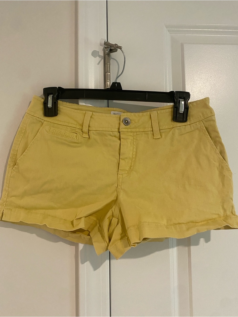 Market & Spruce Women's Lemon Yellow Cotton Jean Shorts